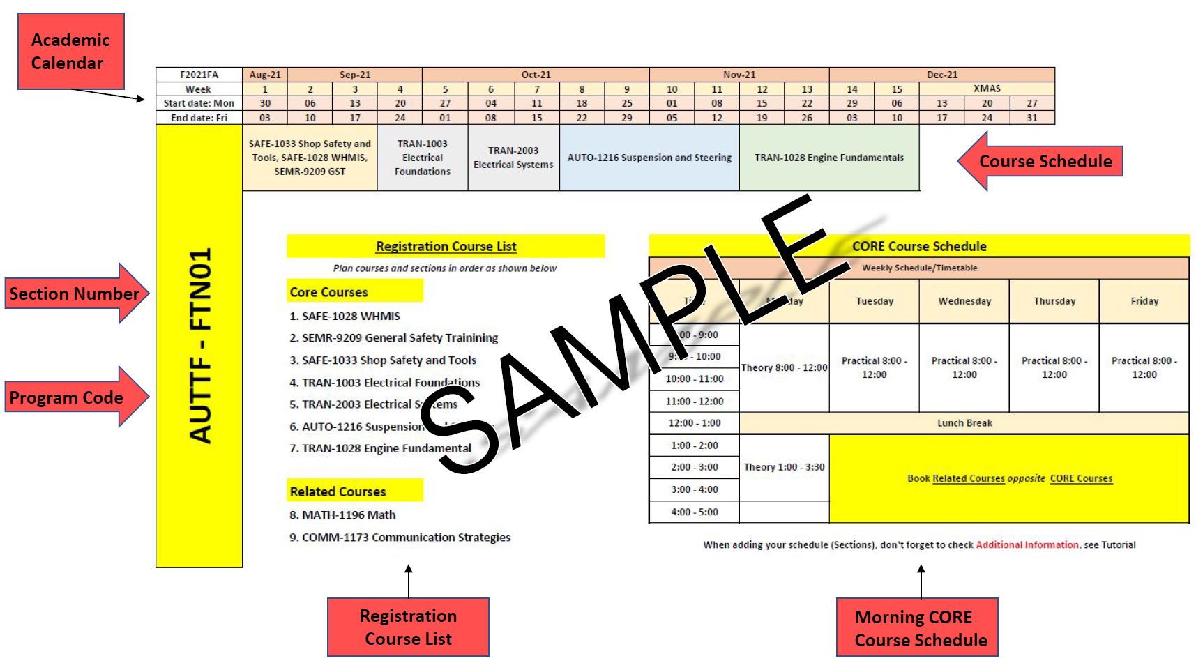 Transportation Trades Academic Schedules & Timetables Collision